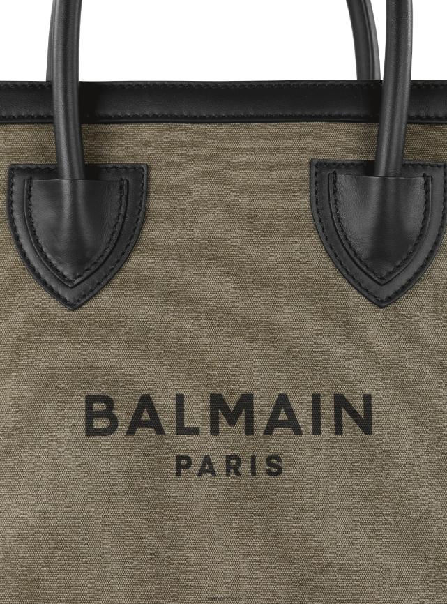 ee Balmain tarvikud naised lõuendist b-army 26 kott nahkpaneelidega khaki LJ8002578