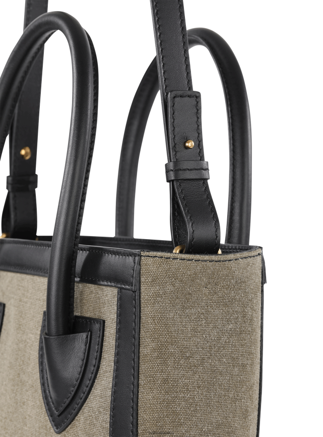 ee Balmain tarvikud naised lõuendist b-army 26 kott nahkpaneelidega khaki LJ8002578