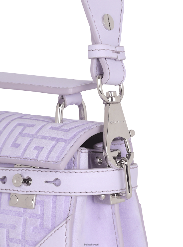 ee Balmain tarvikud naised b-buzz 19 kott monogrammiga reljeefsest nahast lilla LJ8002452