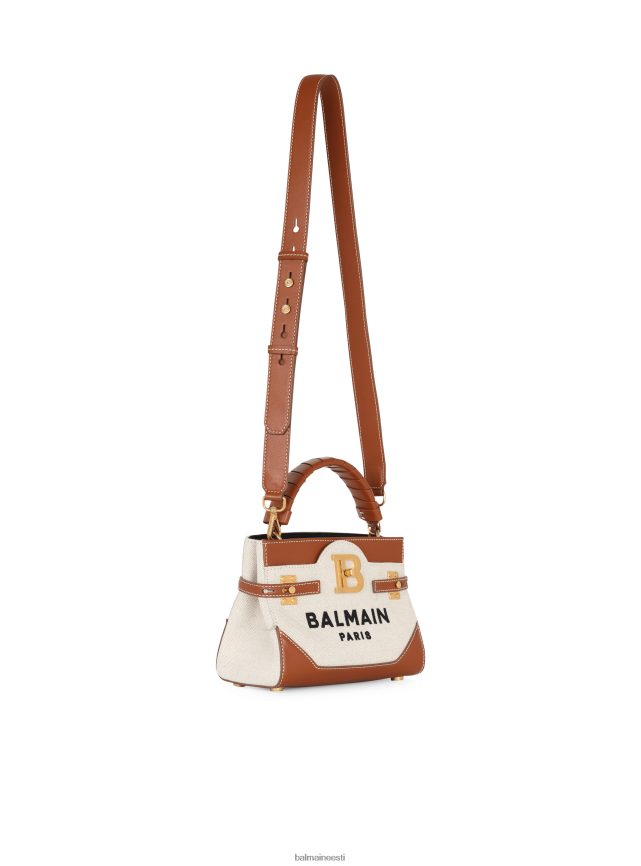 ee Balmain tarvikud naised b-buzz 22 lõuendist ülemise käepidemega kott nahast vahetükiga pruun LJ8002481