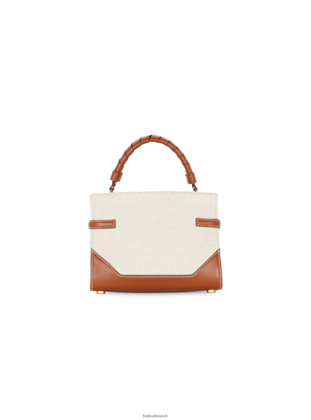 ee Balmain tarvikud naised b-buzz 22 lõuendist ülemise käepidemega kott nahast vahetükiga pruun LJ8002481