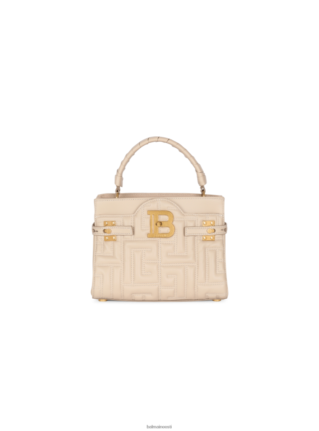 ee Balmain tarvikud naised b-buzz 22 top sangaga kott monogramm tepitud nahast beež LJ8002458
