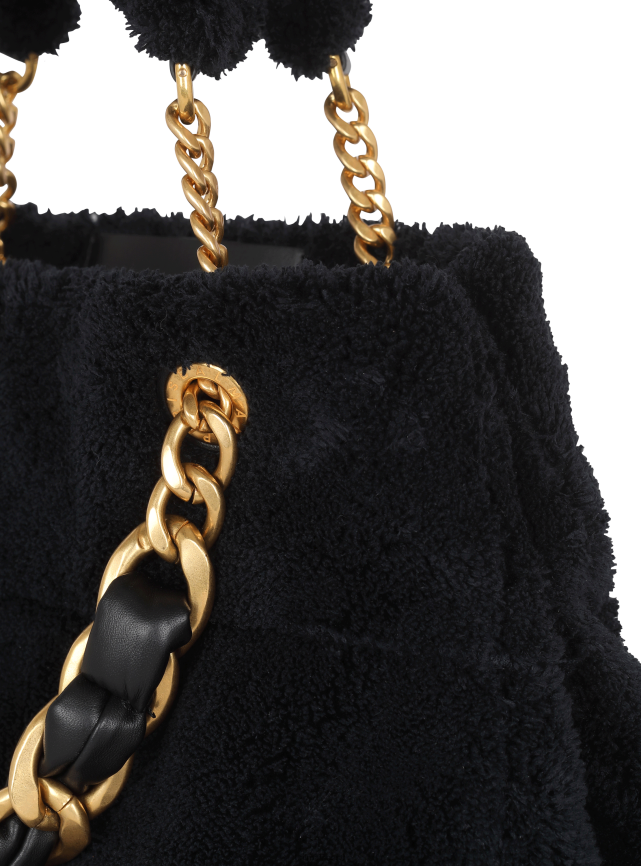 ee Balmain tarvikud naised 1945. aasta pehmest froteeriidest kandekott must LJ8002522