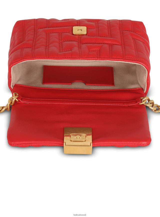 ee Balmain tarvikud naised 1945. aasta pehme tepitud nahast minikott punane LJ8002533