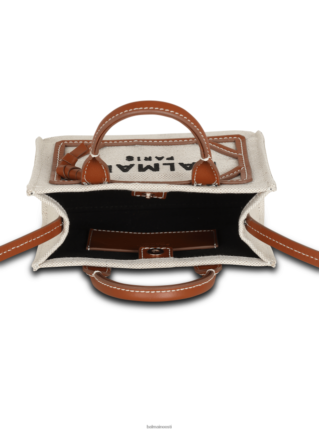 ee Balmain tarvikud naised b-armee minilõuendist poekott koos nahast vahetükkidega pruun LJ8002558