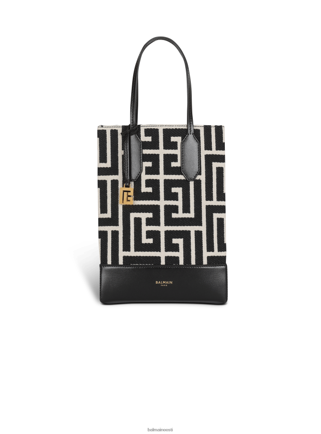 ee Balmain tarvikud naised väikese suurusega kahevärviline volditud ostukott must LJ8002806