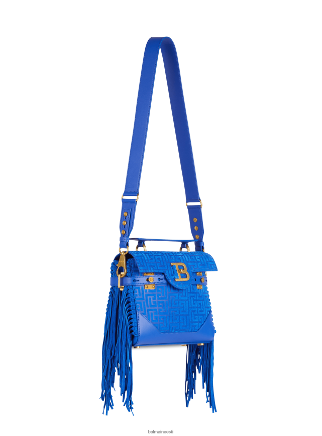 ee Balmain tarvikud naised b-buzz 23 narmastega kott seemisnahast reljeefse monogrammiga sinine LJ8002507