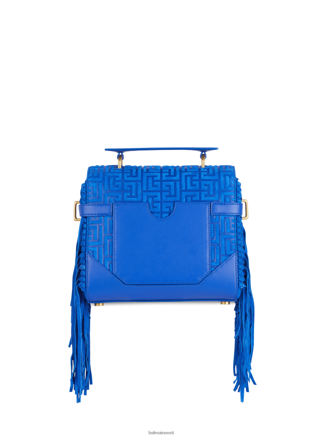 ee Balmain tarvikud naised b-buzz 23 narmastega kott seemisnahast reljeefse monogrammiga sinine LJ8002507