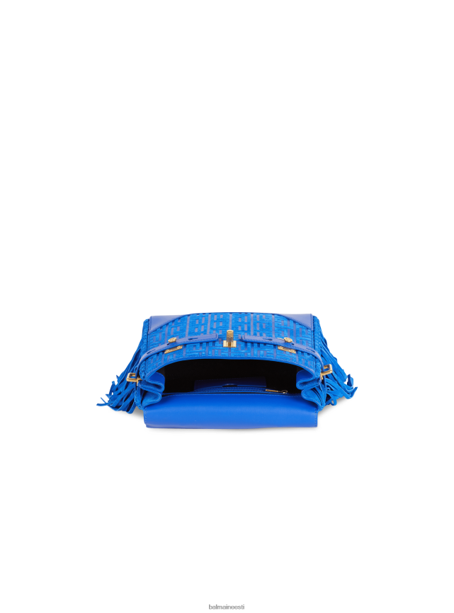ee Balmain tarvikud naised b-buzz 23 narmastega kott seemisnahast reljeefse monogrammiga sinine LJ8002507