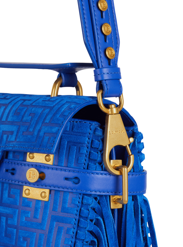 ee Balmain tarvikud naised b-buzz 23 narmastega kott seemisnahast reljeefse monogrammiga sinine LJ8002507