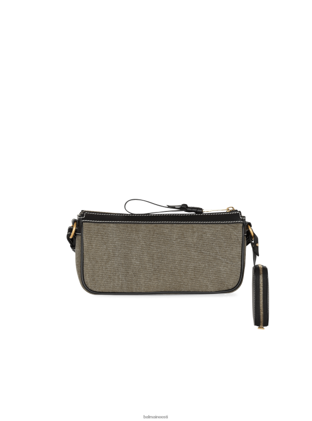 ee Balmain tarvikud naised b-armee lõuendist clutch kott nahast vahetükkidega khaki LJ8002571