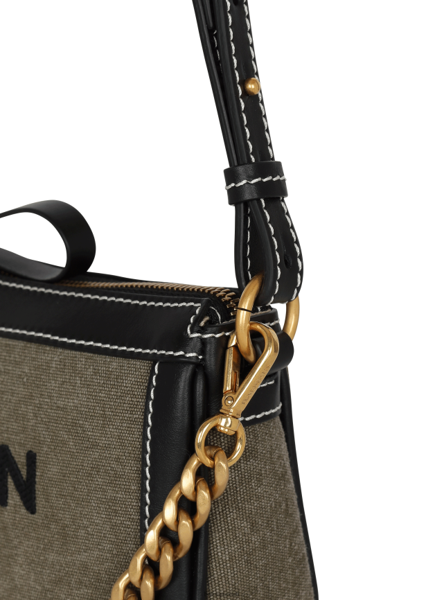 ee Balmain tarvikud naised b-armee lõuendist clutch kott nahast vahetükkidega khaki LJ8002571