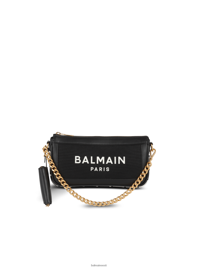 ee Balmain tarvikud naised b-armee lõuendist clutch kott nahast vahetükkidega must LJ8002584