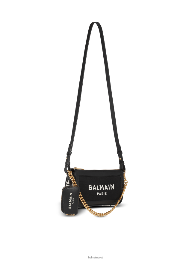 ee Balmain tarvikud naised b-armee lõuendist clutch kott nahast vahetükkidega must LJ8002584