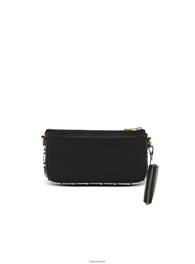 ee Balmain tarvikud naised b-armee lõuendist clutch kott nahast vahetükkidega must LJ8002584