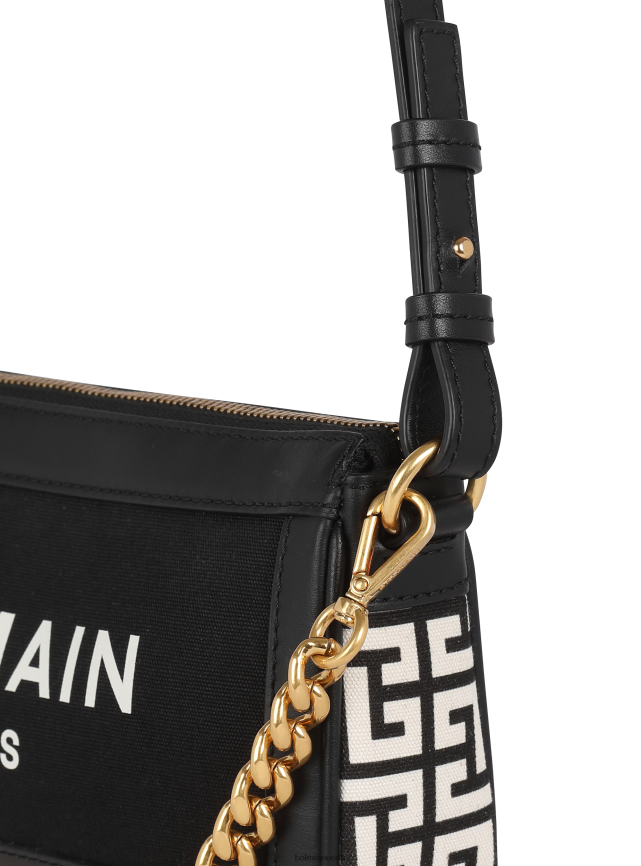 ee Balmain tarvikud naised b-armee lõuendist clutch kott nahast vahetükkidega must LJ8002584