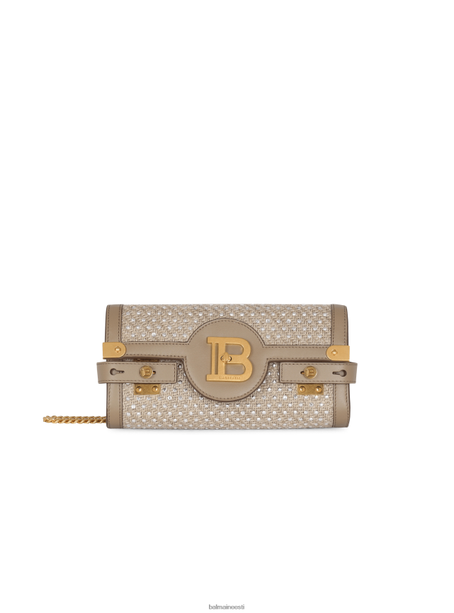 ee Balmain tarvikud naised b-buzz 23 raffia clutch kott kivikestega beež LJ8002450