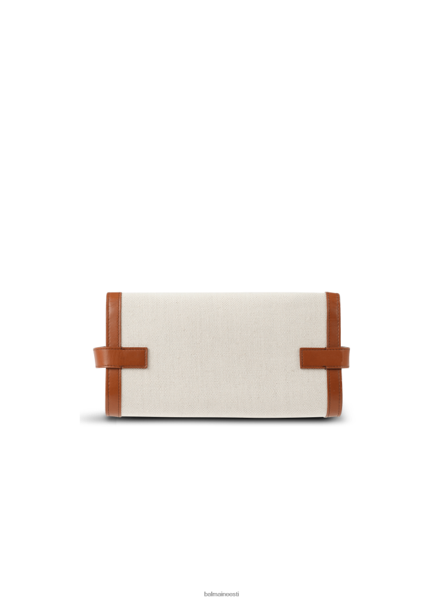 ee Balmain tarvikud naised ecru canvas b-buzz 23 sidur pruunide nahkpaneelidega beež LJ8002484