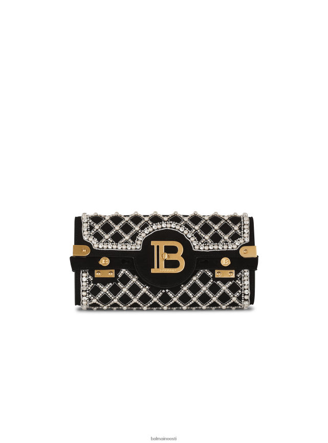 ee Balmain tarvikud naised seemisnahast ja tikitud pärlitest b-buzz 23 clutch kott must LJ8002510