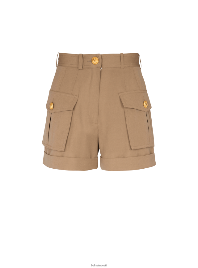 ee Balmain Riietus naised grain de poudre cargo lühikesed püksid beež LJ8002378