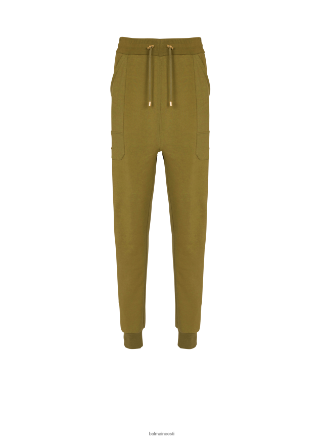 ee Balmain Riietus naised sörkimispüksid, mis on valmistatud keskkonnasõbralikust puuvillast khaki LJ8002394