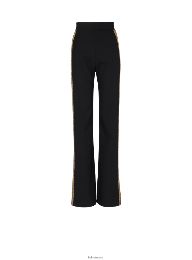 ee Balmain Riietus naised tikitud villased smokingipüksid must LJ8002374
