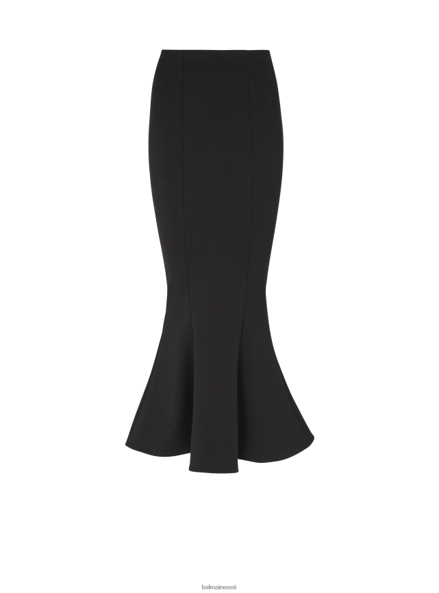 ee Balmain Riietus naised grain de poudre midiseelik must LJ8002350