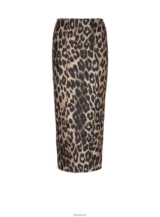 ee Balmain Riietus naised leopard-žakaarpliiatsi seelik pruun LJ8002349