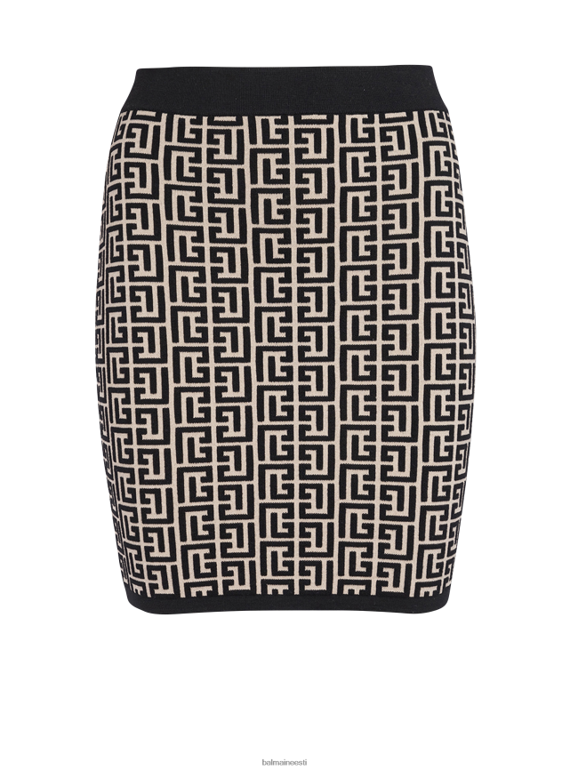 ee Balmain Riietus naised monogrammiga kootud seelik must LJ8002351