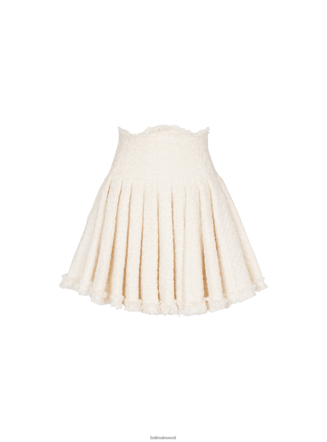 ee Balmain Riietus naised plisseeritud tviid uisutajaseelik valge LJ8002347