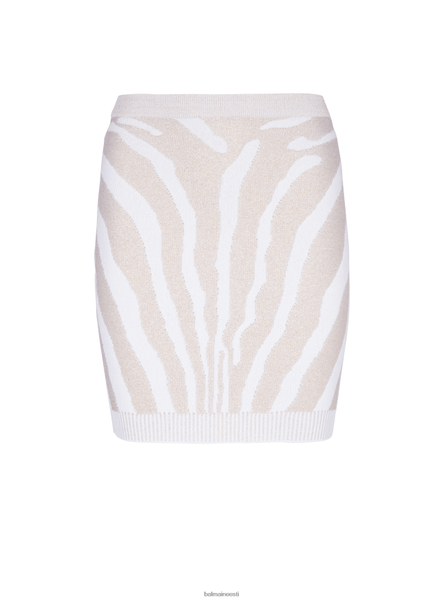 ee Balmain Riietus naised sebra kootud lühike seelik valge LJ8002295