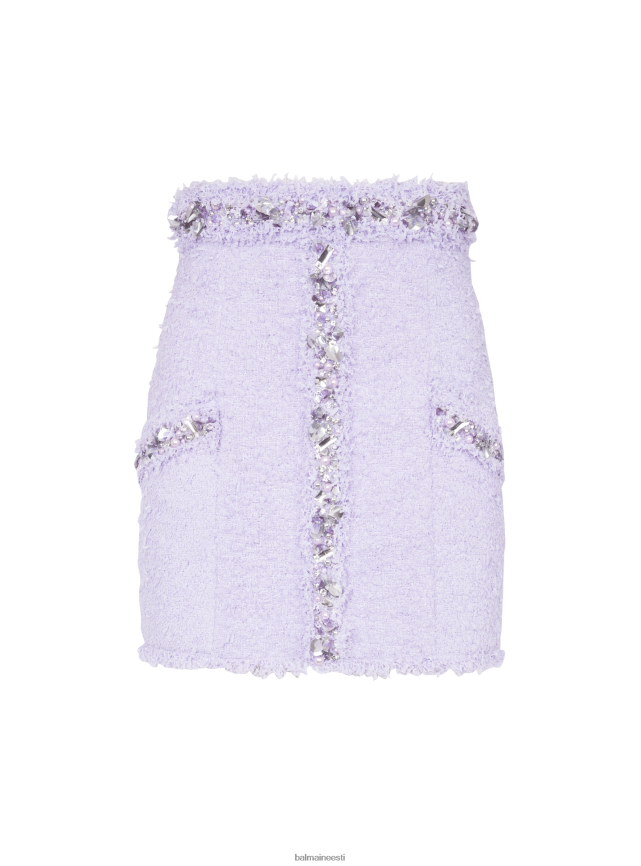 ee Balmain Riietus naised tikitud detailidega tviidseelik lilla LJ8002345