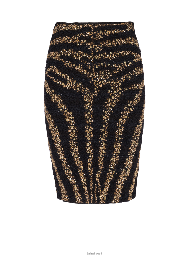 ee Balmain Riietus naised tikitud tviidpliiatsi seelik must LJ8002353