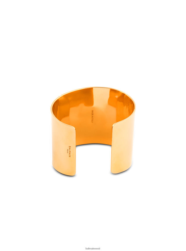 ee Balmain tarvikud naised graveeritud messingist torukujuline käevõru kullast LJ8002743