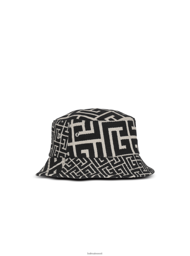 ee Balmain tarvikud naised Brändi monogrammiga žakaarmüts must LJ8002796