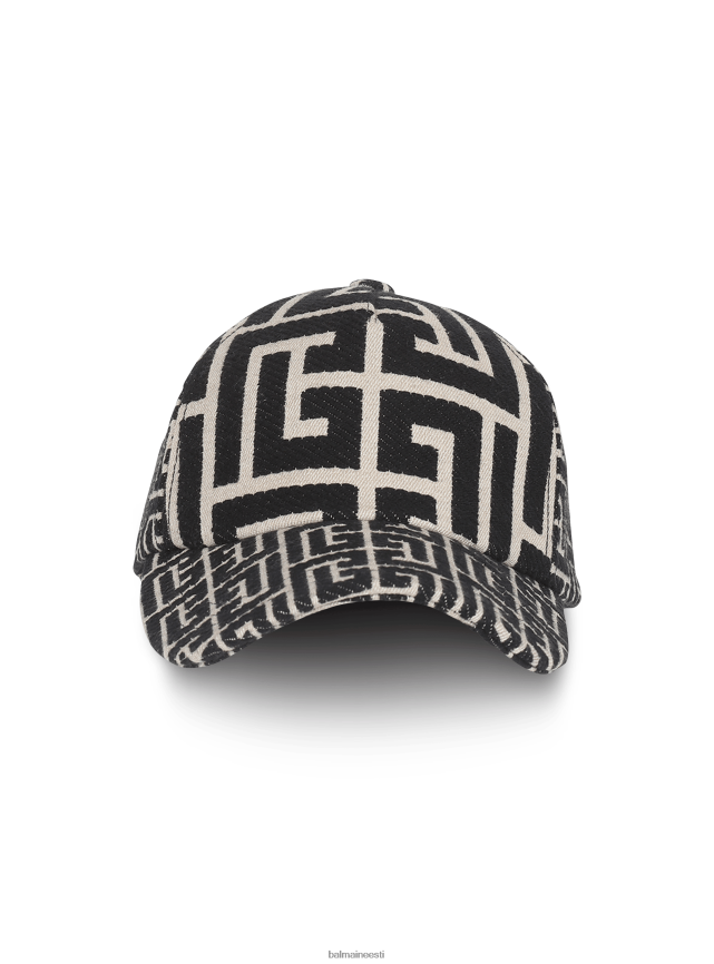 ee Balmain tarvikud naised monogrammiga žakaarkork must LJ8002786