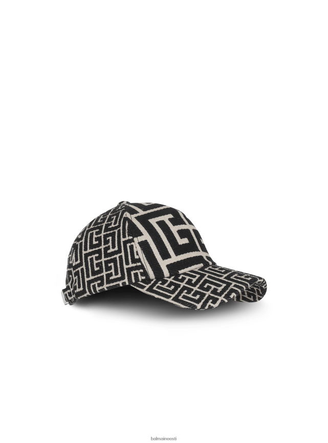 ee Balmain tarvikud naised monogrammiga žakaarkork must LJ8002786