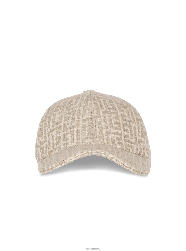 ee Balmain tarvikud naised monogrammiline raffia müts beež LJ8002779