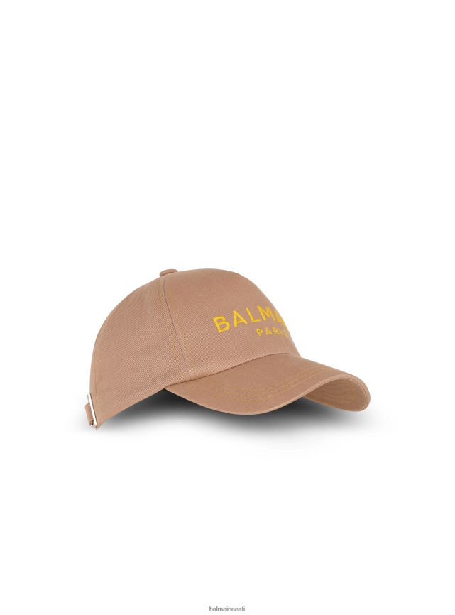 ee Balmain tarvikud naised puuvillane müts brändi logoga beež LJ8002783