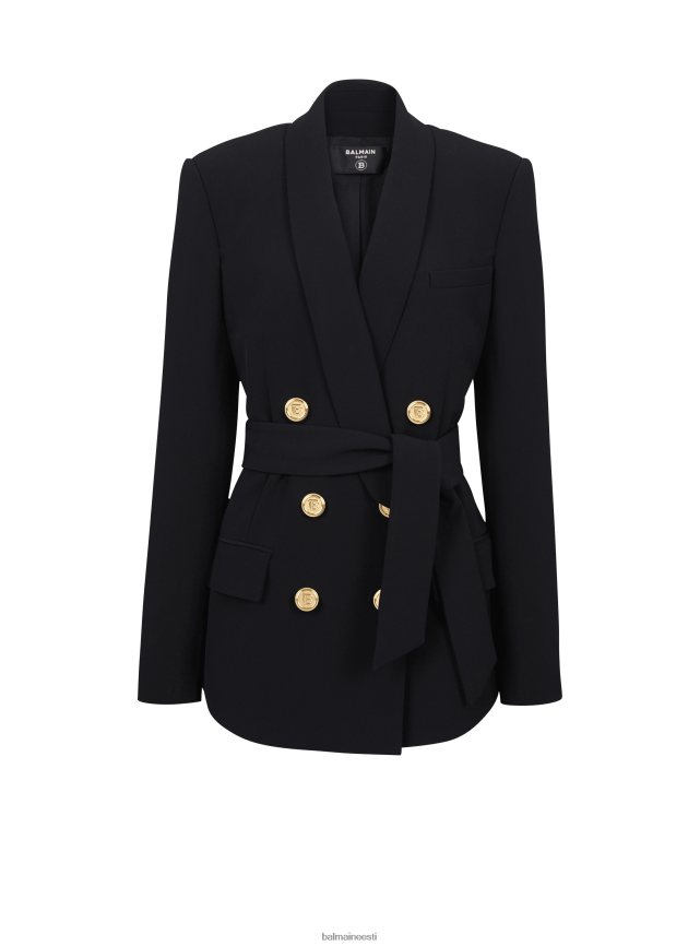 ee Balmain Riietus naised kaherealine fuksia ökodisainiga bleiser must LJ8002118