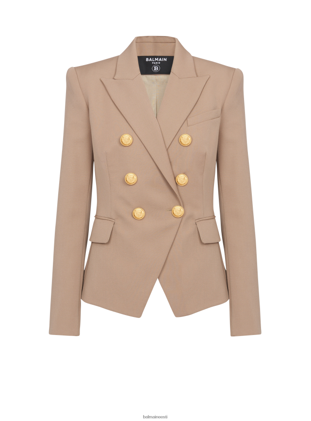 ee Balmain Riietus naised villane kaherealine bleiser beež LJ800296