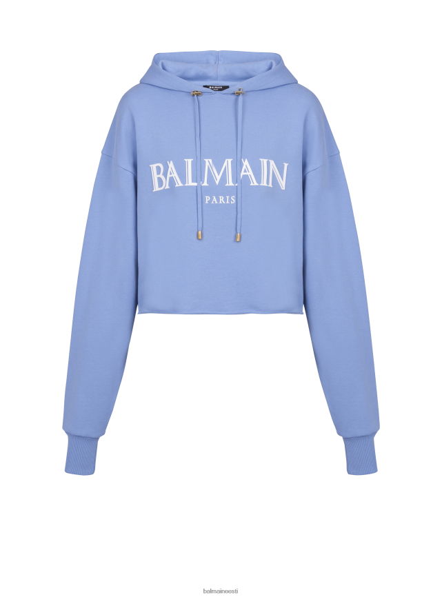 ee Balmain Riietus naised lühendatud kapuuts kummist Rooma kaubamärgi logoga sinine LJ8002265