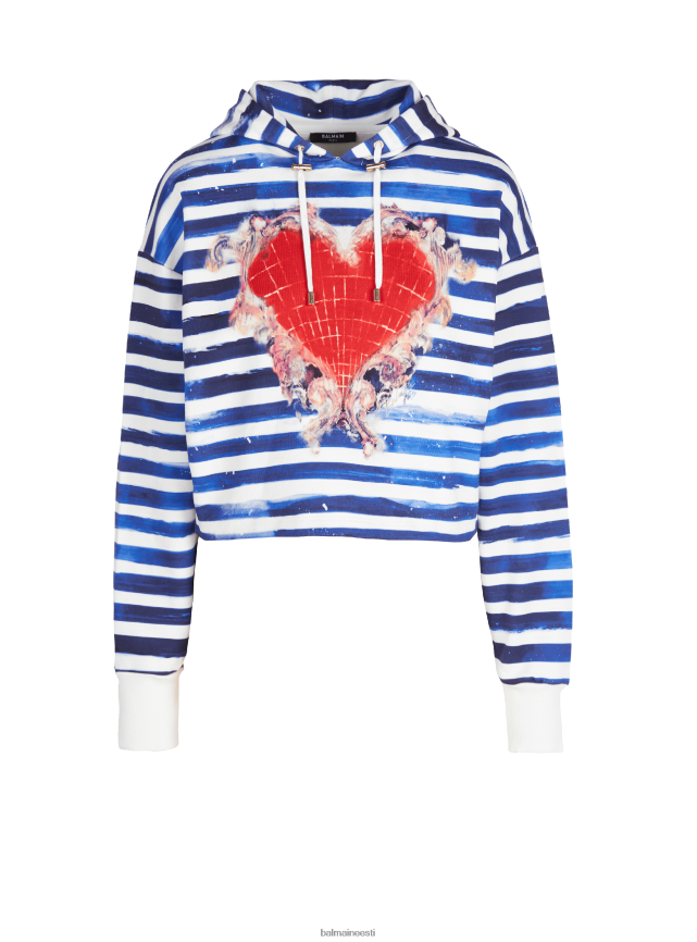 ee Balmain Riietus naised valentinipäeva trükiga lühike dressipluus sinine LJ8002272