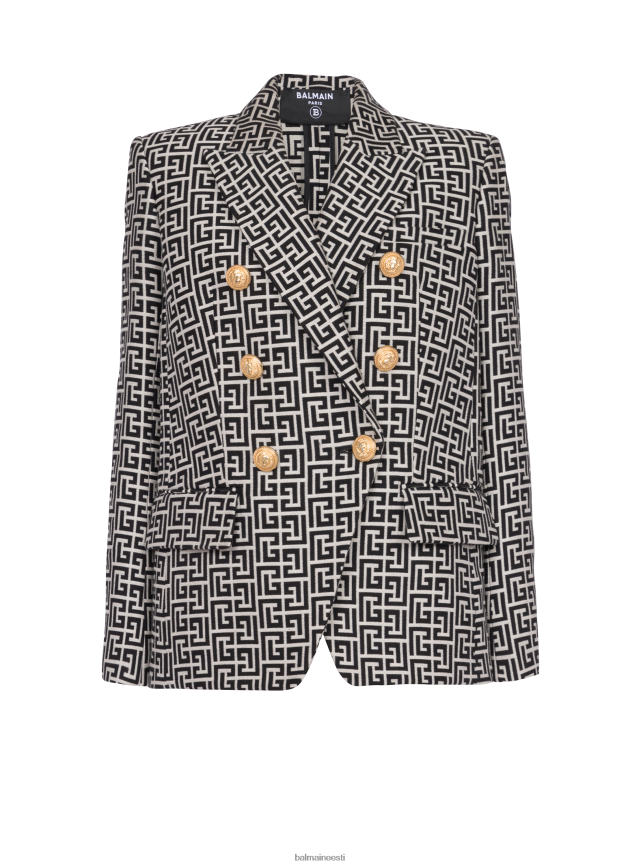 ee Balmain Riietus naised kahe nööbiga žakaarjakk must LJ8002123