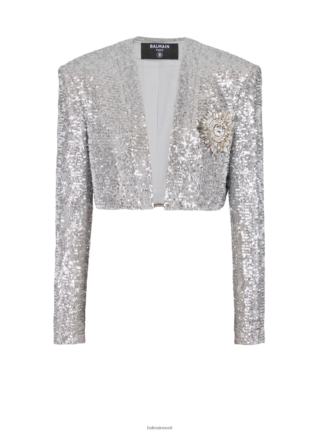 ee Balmain Riietus naised lühike litritega jakk hõbedane LJ8002109