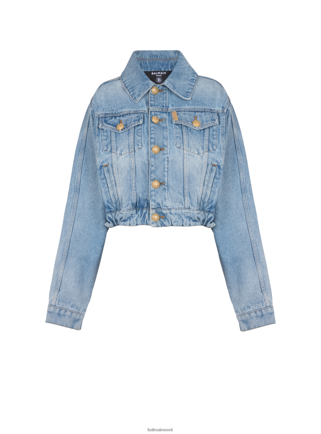 ee Balmain Riietus naised lühike pleekinud teksariidest jakk sinine LJ8002404