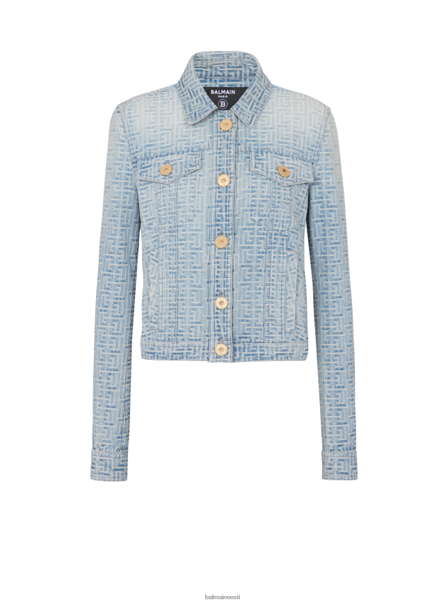 ee Balmain Riietus naised monogrammiga teksajakk sinine LJ800284