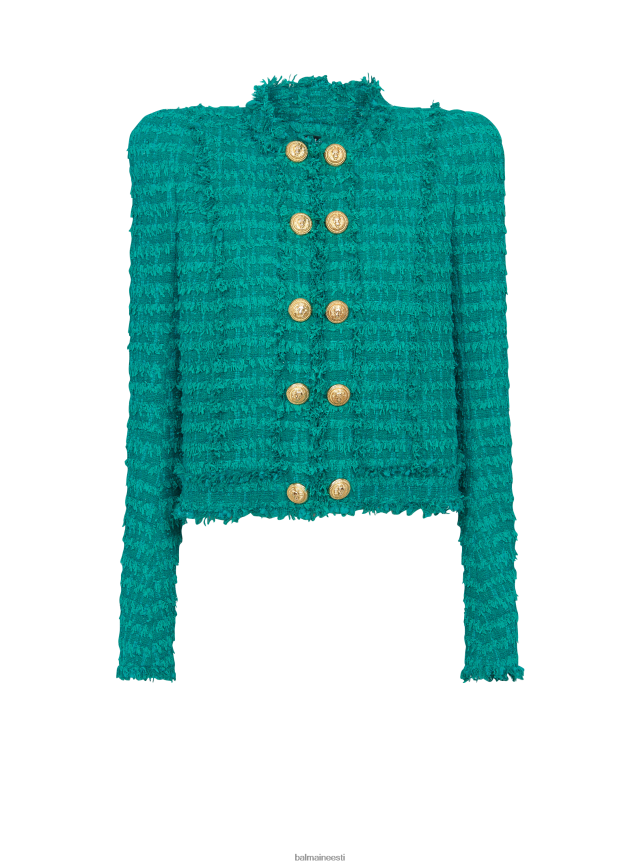 ee Balmain Riietus naised narmastega tviidjakk sinine LJ800299