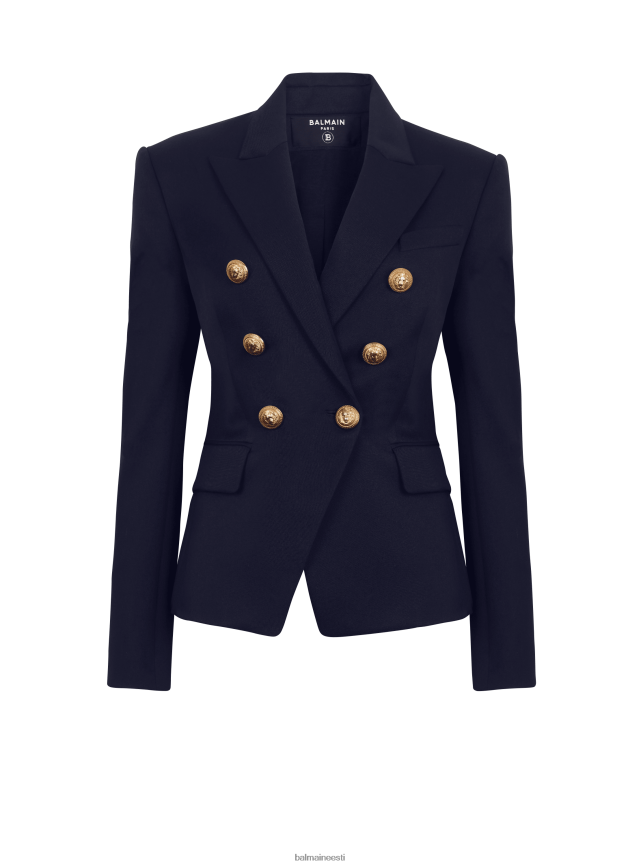 ee Balmain Riietus naised villane kaherealine jakk merevägi LJ8002105