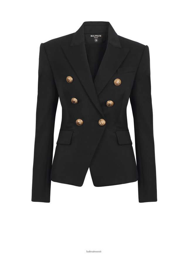 ee Balmain Riietus naised villane kaherealine jakk must LJ8002103